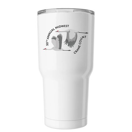 CRANE COUNT TUMBLER, a White Insulated Tumbler