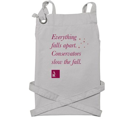 Conservators Slow the Fall, a Silver Cotton Canvas Pocket Apron