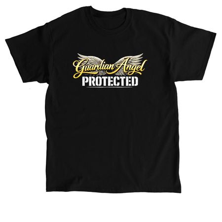 Guardian Angel Protected, a Black Classic Unisex Tee