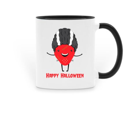 Bride of Frankenstein Halloween Mug, a Black Two-Tone Ceramic Mug
