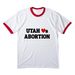 UTAH LOVES ABORTION, a White/ Red Cotton Ringer Tee