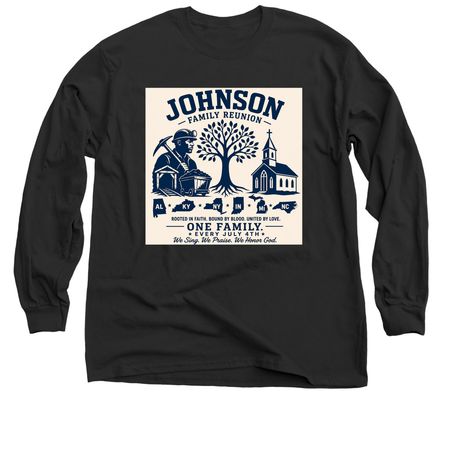 Johnson Family Reunion, a Black Classic Long Sleeve Tee