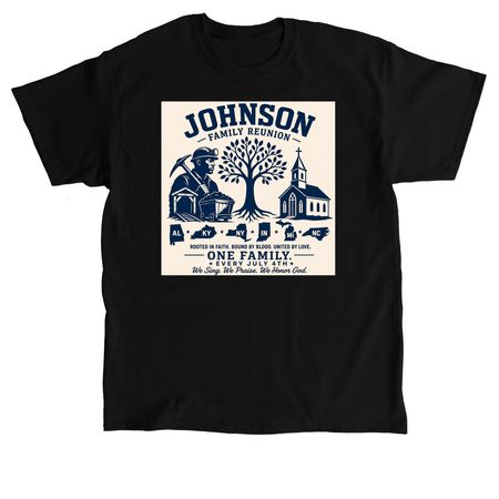 Johnson Family Reunion, a Black Classic Unisex Tee