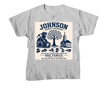 Johnson Family Reunion, a Sport Grey Youth Unisex Tee