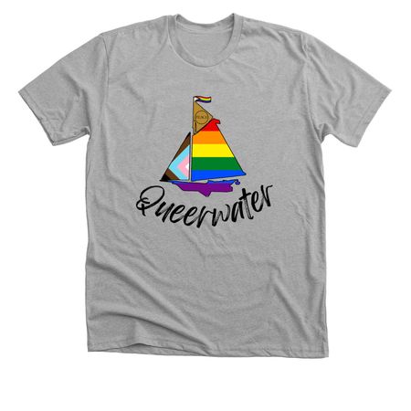 Queerwater Pride Tees, a Athletic Heather Premium Unisex Tee