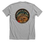 Halloween Back Print, a Athletic Heather Premium Unisex Tee (back-view)