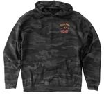 Still Wild., a Black Camo Heavyweight Camo Pullover Hoodie (back-view)
