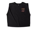 Still Wild., a True Black Women's Heavyweight Garment Dye Muscle Tee (back-view)