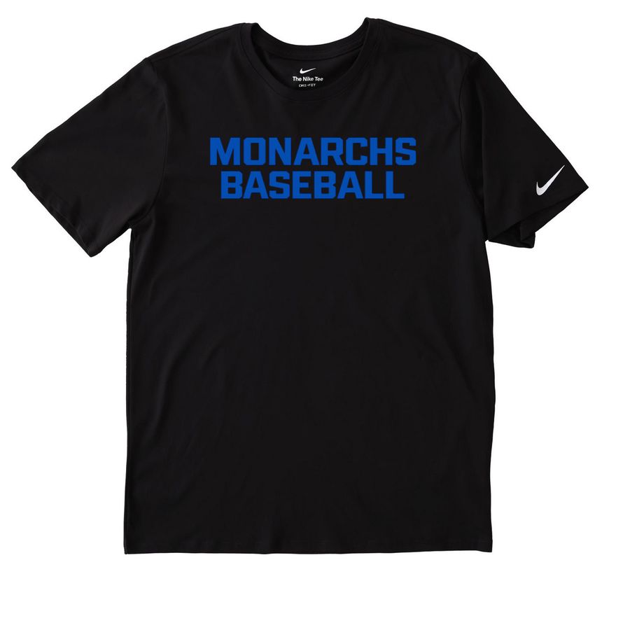 MONARCHS BASEBALL, a Black Nike Dri-FIT Jersey Blend Performance Tee