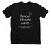 Rescue. Educate. Adopt., a Solid Black Blend Premium Unisex Tee