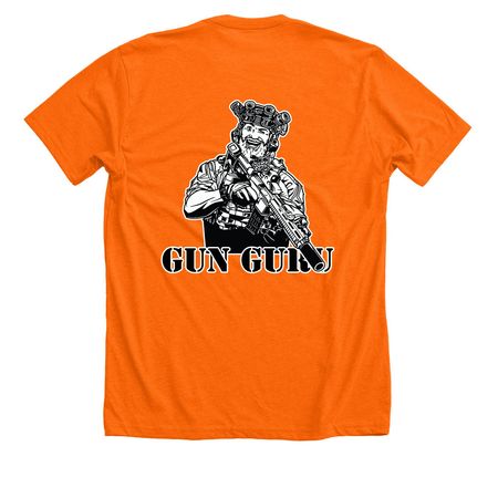 CT FOR GUN RIGHTS, a Neon Orange Premium Unisex Tee (back-view)