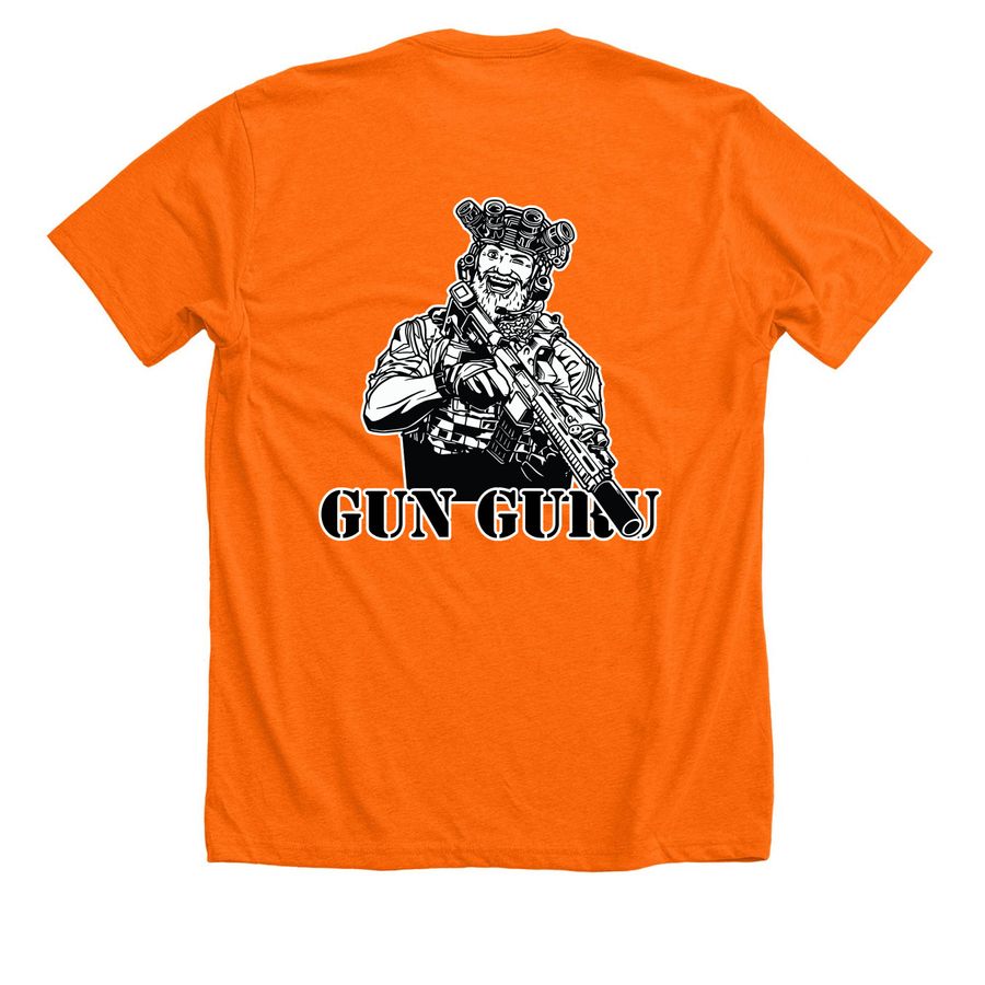 CT FOR GUN RIGHTS, a Neon Orange Premium Unisex Tee (back-view)