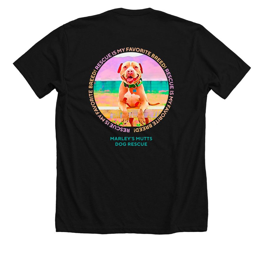 Spring Into Action ? Support Rescue Dogs!, a Solid Black Blend Premium Unisex Tee (back-view)