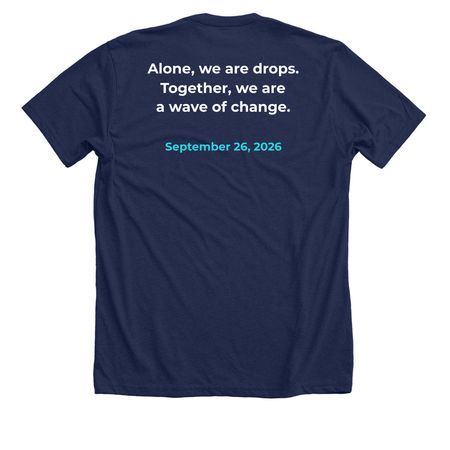 Every Drop ? Blue Badge, a Solid Navy Blend Premium Unisex Tee (back-view)