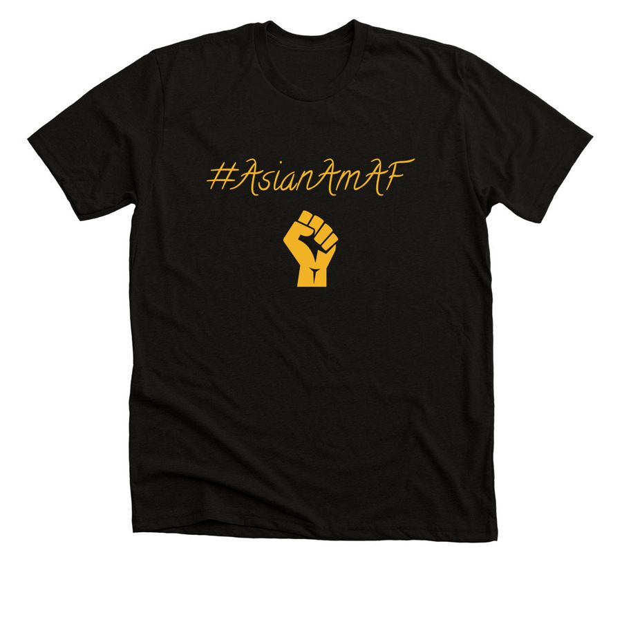 Asian American AF, a Solid Black Blend Premium Unisex Tee