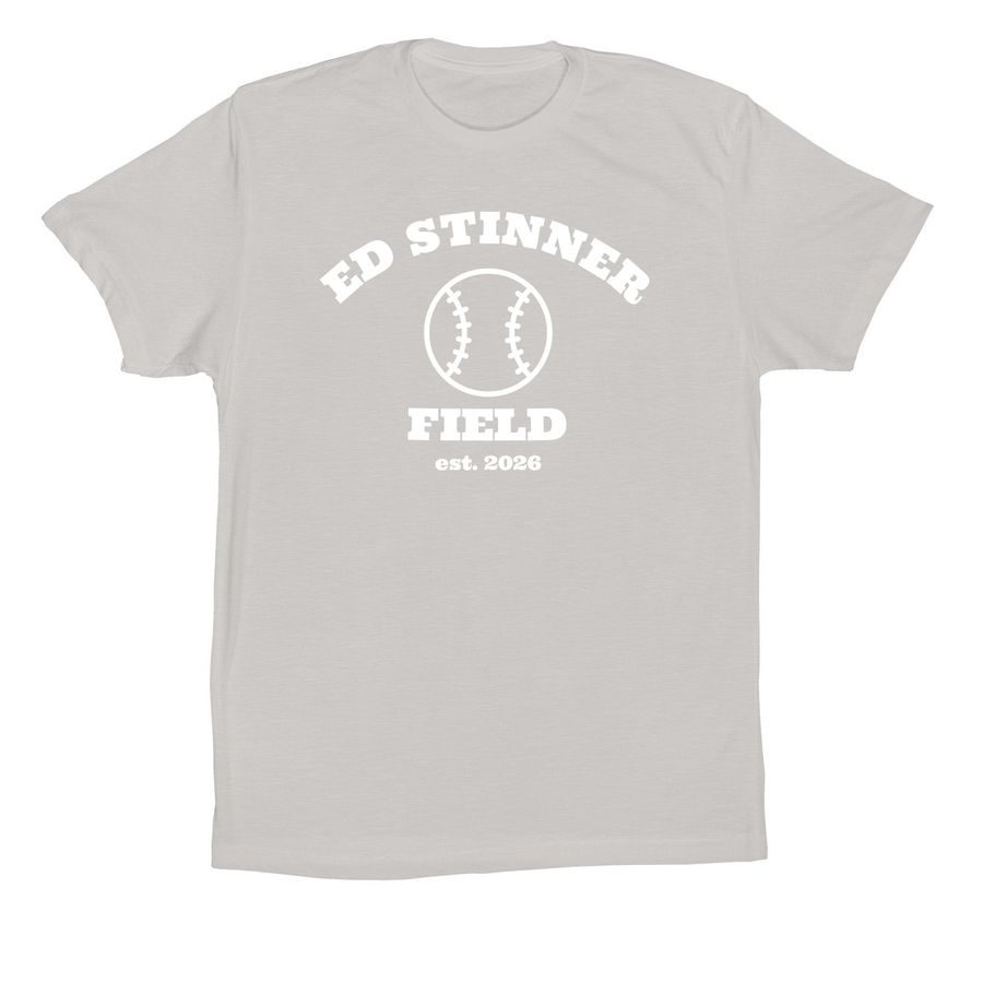 Ed Stinner Field Dedication, a Solid Athletic Grey Premium Cotton Tee