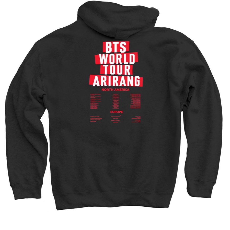 Bts Arirang Tour Merch, a Black Pullover Hoodie