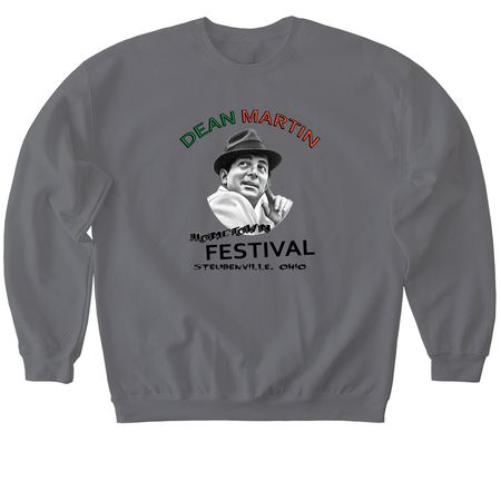 Official Dean Martin Hometown Festival Tee, a Charcoal Softstyle Crewneck Sweatshirt
