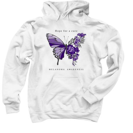 Hope for a Cure, a White Pullover Hoodie