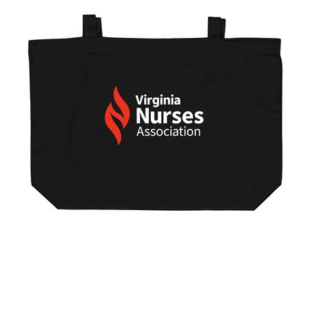 125TH ANNIVERSARY, a Black Large Organic Cotton Tote Bag (back-view)