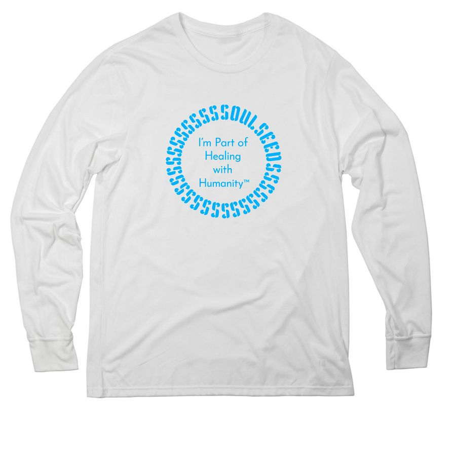 Healing with Humanity Shirts and Hoodies, a Bright White Allmade Eco Triblend Long Sleeve Tee