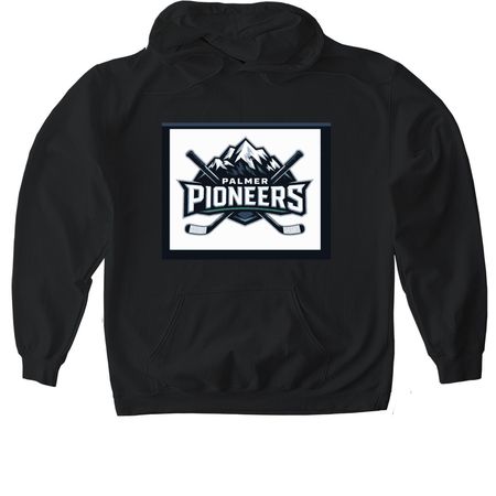 He double hockey sticks, a Black Gildan Softstyle Pullover Hoodie