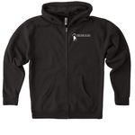 We don't leave them behind, a Black Heavyweight Zip Up Hoodie (back-view)