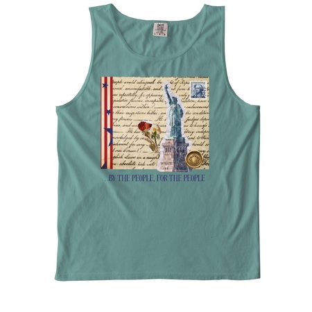 Letter from Lady Liberty, a Seafoam Comfort Colors Tank Top