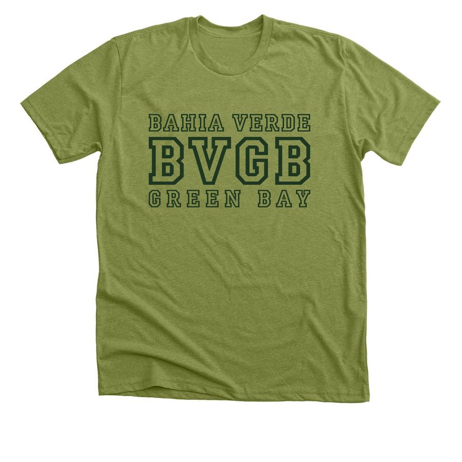 Bah?a Verde BVGB Campus Green, a Heather Green Premium Unisex Tee