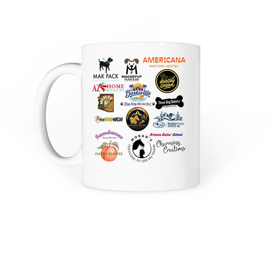 Golden Rush Coffee Mug, a White Coffee Mug (back-view)