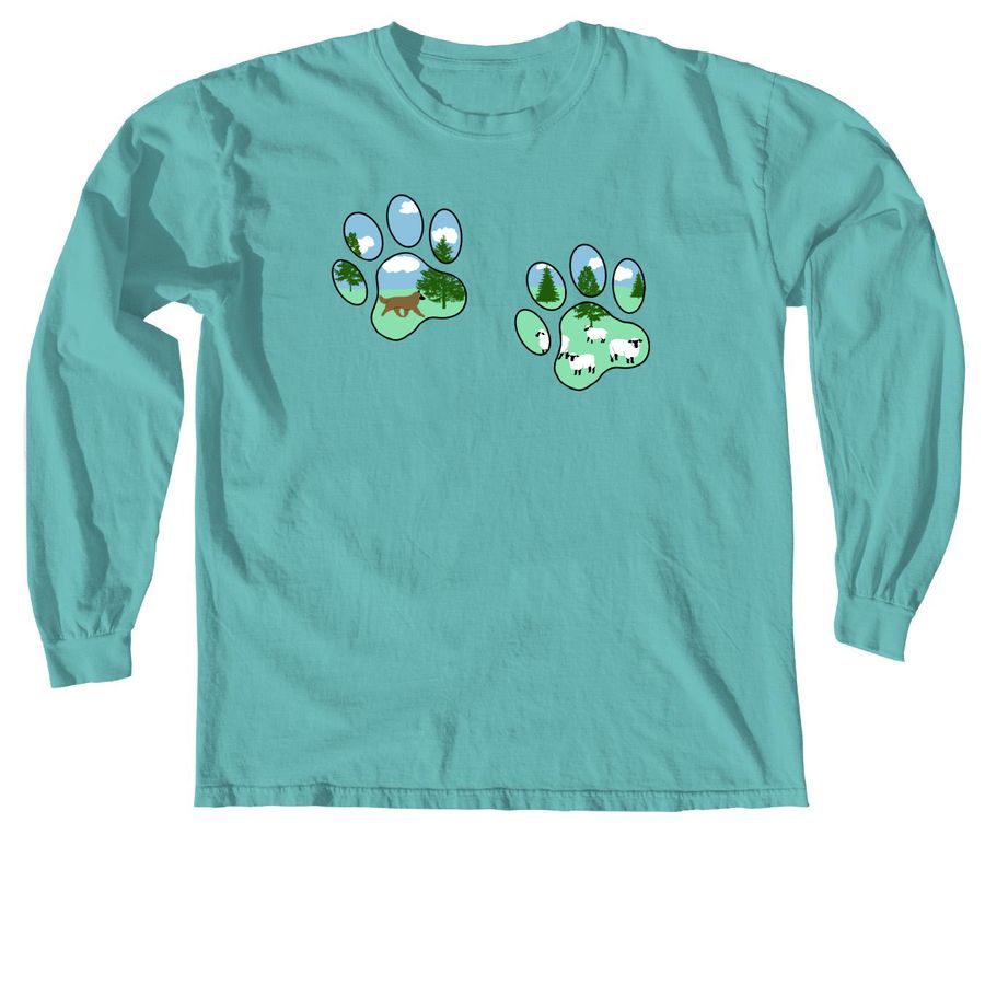 Belgian Tervuren Herding Paw Prints!, a Seafoam Comfort Colors Long Sleeve Tee