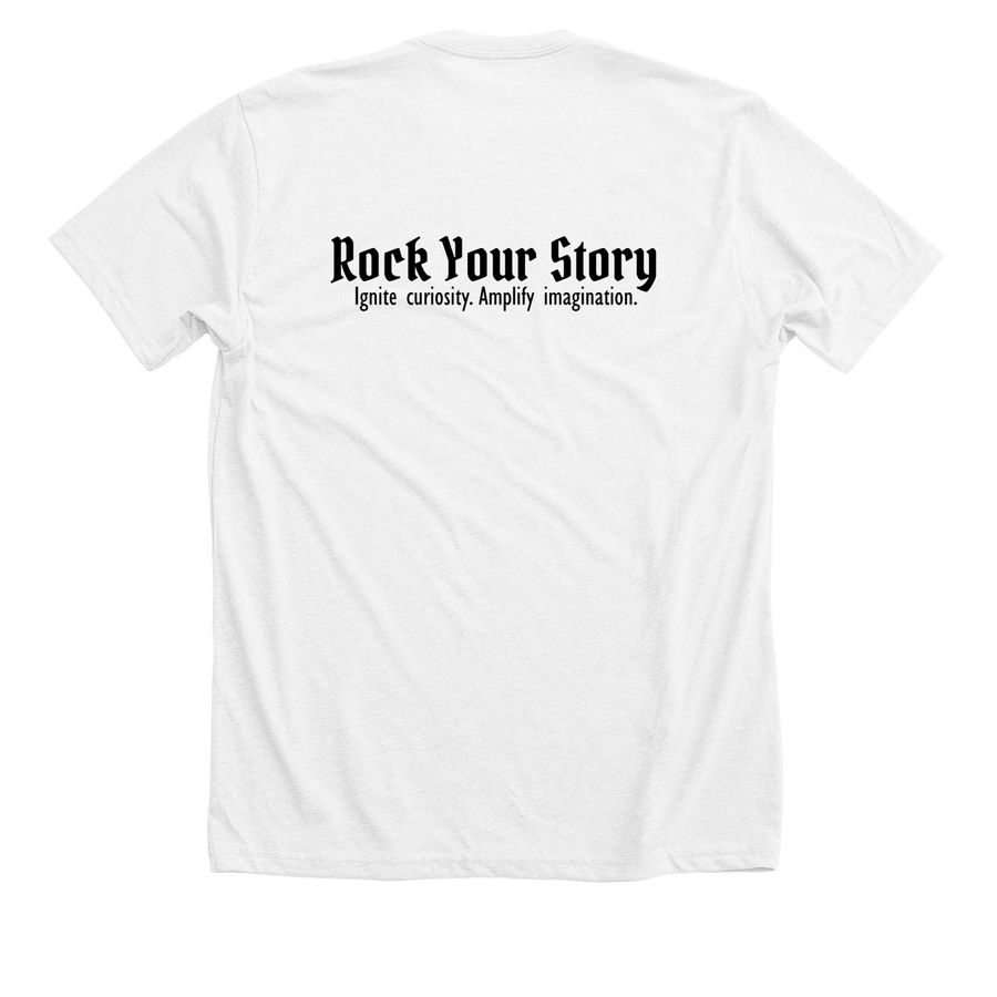 Time for Rock N Roll (Black), a Solid White Blend Premium Unisex Tee (back-view)