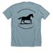 Join The Fight To Save Horses, a Heather Blue Lagoon Premium Unisex Tee (back-view)
