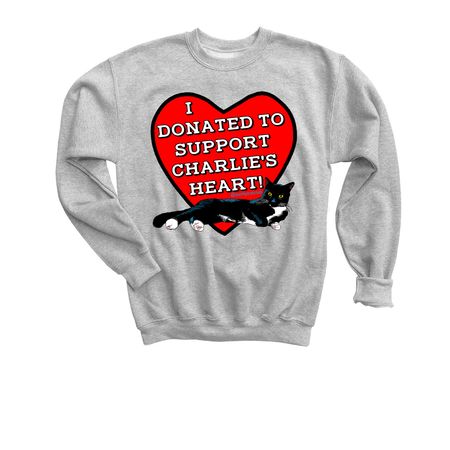 Support Charlie's Heart!, a Sport Grey Youth Crewneck Sweatshirt