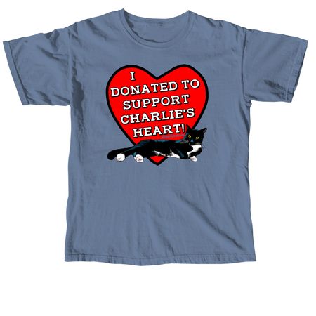 Support Charlie's Heart!, a Blue Jean Comfort Colors Unisex Tee