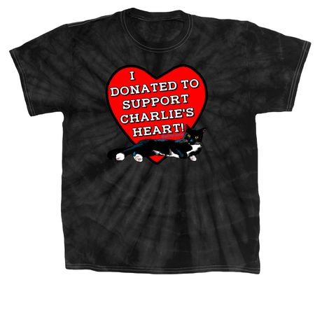 Support Charlie's Heart!, a Black Classic Tie Dye Tee