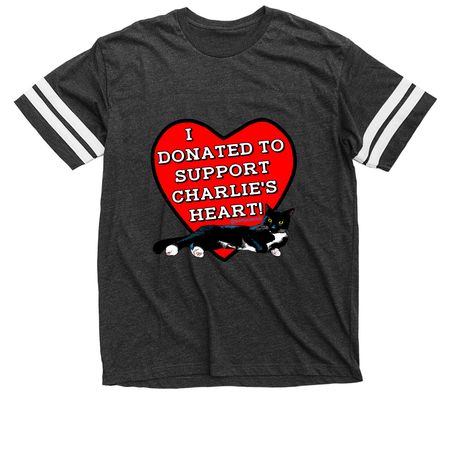 Support Charlie's Heart!, a Vintage Smoke / White Football Jersey Tee