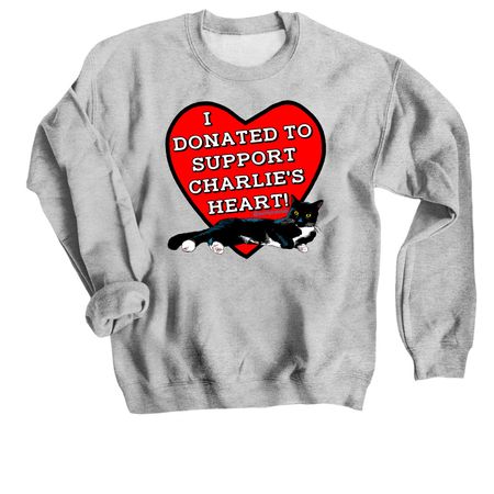 Support Charlie's Heart!, a Sport Grey Crewneck Sweatshirt