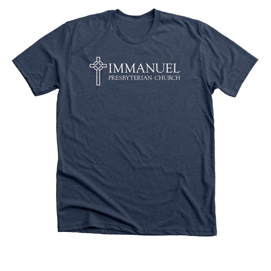 IPC Logo, a Heather Navy Premium Unisex Tee