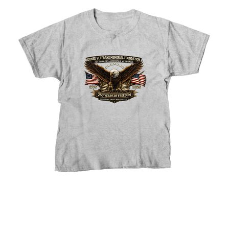 Celebrating Veterans 250 Years of Service, a Sport Grey Youth Unisex Tee