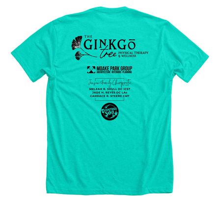 She Means Business 2026 Adult Sizes, a Heather Sea Green Premium Unisex Tee (back-view)