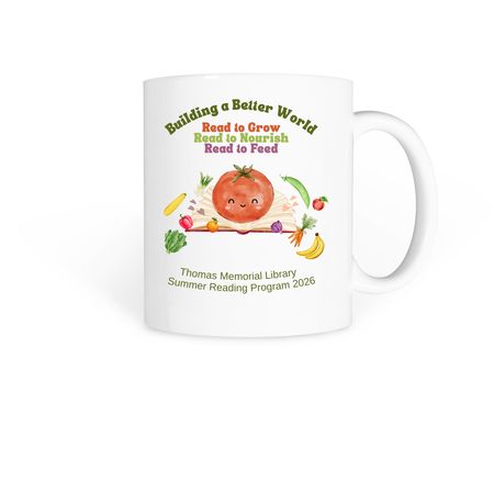 2026 Summer Reading Program Mug--tomato, a White Coffee Mug