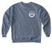 White logo / Pocket & Back, a Blue Jean Comfort Colors Crewneck Sweatshirt