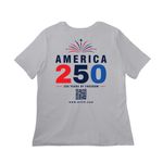 WIT LADIES AMERICA 250, a Solid Athletic Grey Women?s Relaxed Cotton Tee (back-view)