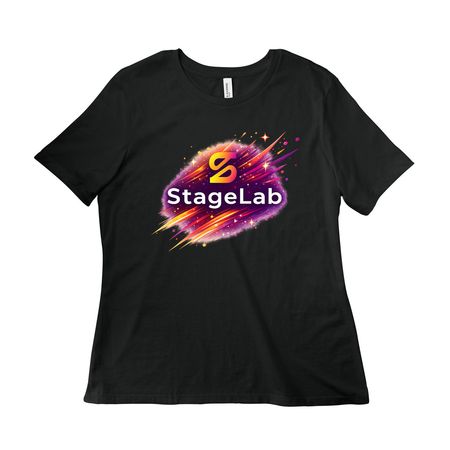 StageLab Merch&nbsp;, a Vintage Black Women?s Relaxed Cotton Tee