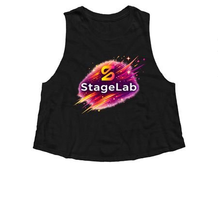 StageLab Merch&nbsp;, a Solid Black Blend Women?s Cropped Racerback Tank