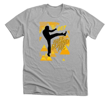 Get Thee Behind Me, a Athletic Heather Premium Unisex Tee