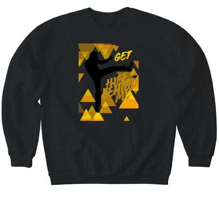 Get Thee Behind Me, a Black Softstyle Crewneck Sweatshirt