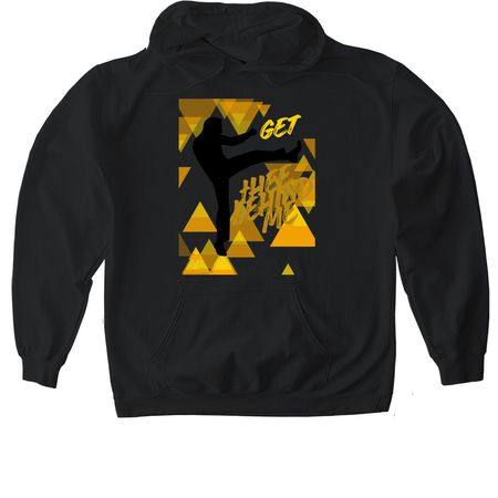 Get Thee Behind Me, a Black Gildan Softstyle Pullover Hoodie