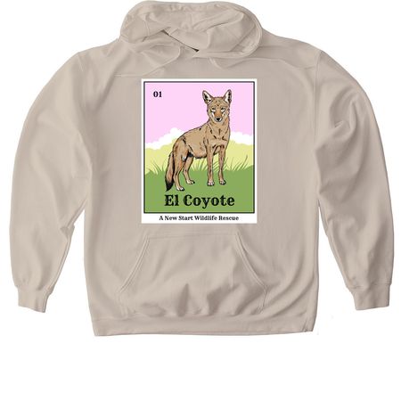 Coyote Loteria, a Sand Gildan Softstyle Pullover Hoodie